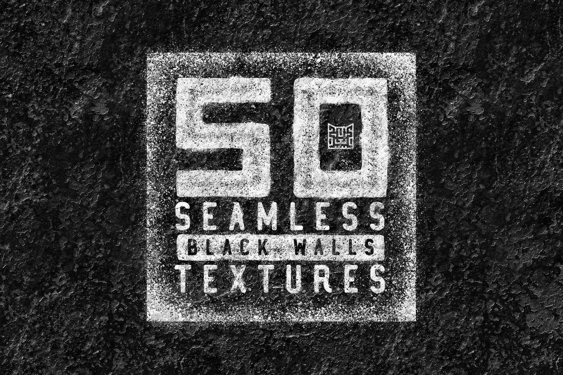 50 Seamless Black Walls Textures cover image.