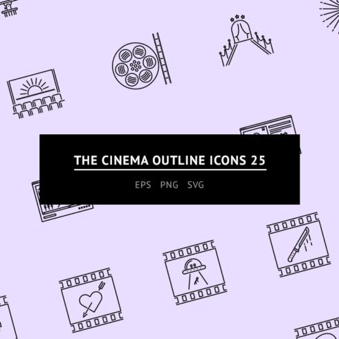 The Cinema Outline Icons 25 cover image.