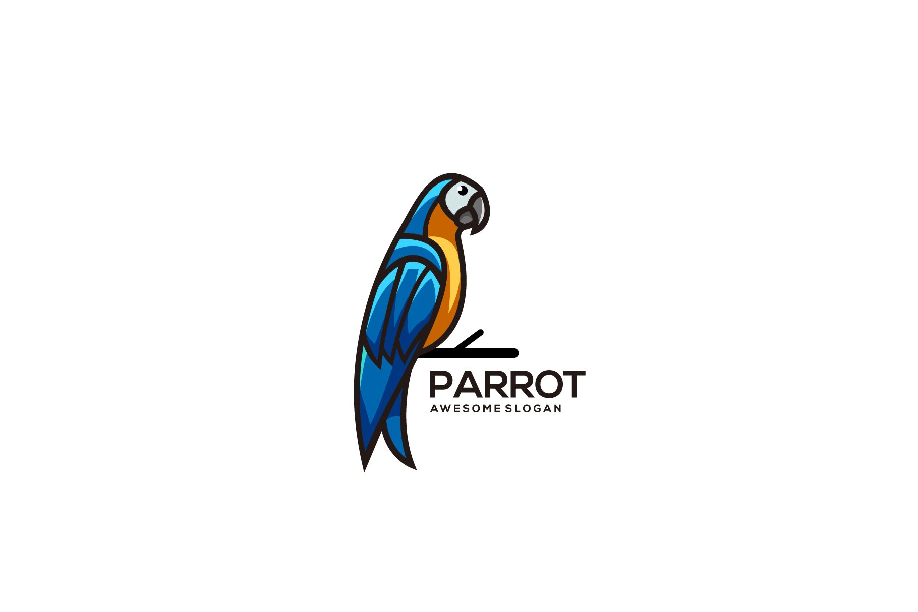 parrot bird logo gradient colorful cover image.