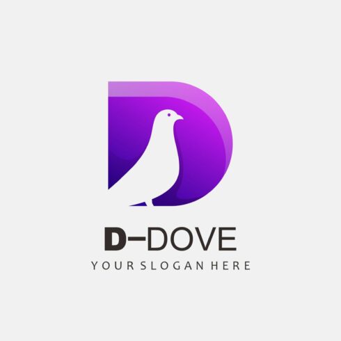 letter d dove design logo vector cover image.