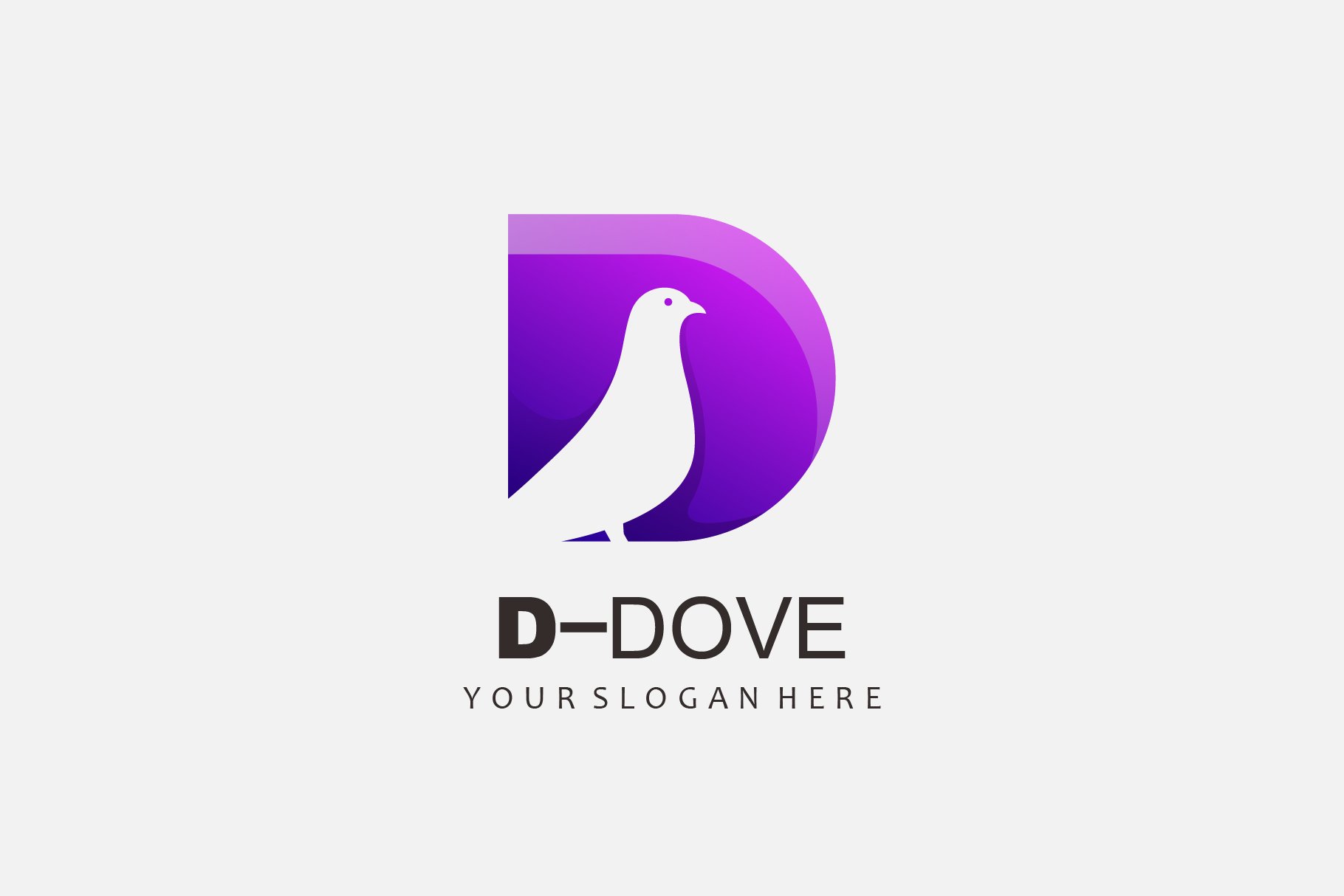 letter d dove design logo vector cover image.