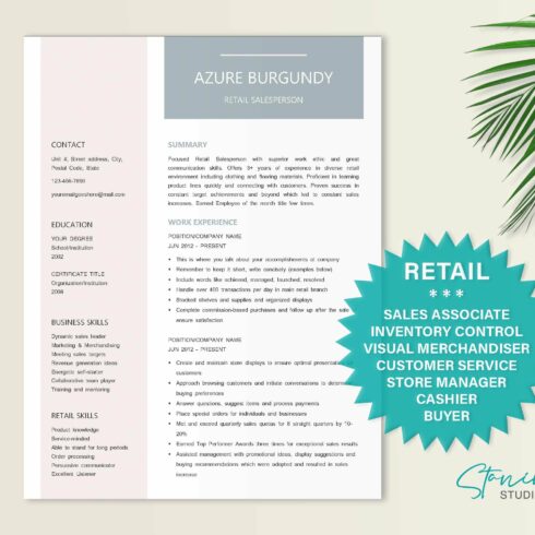 Resume Template Salesperson cover image.