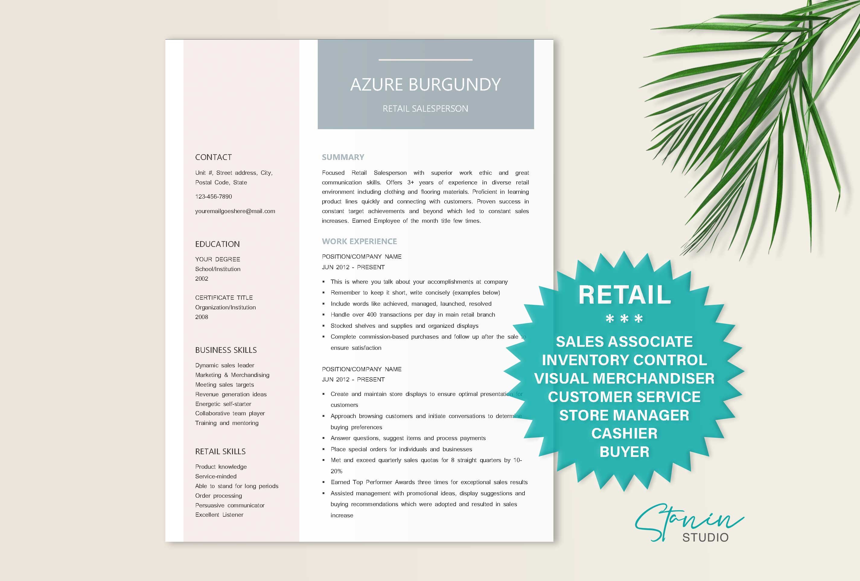 Resume Template Salesperson cover image.