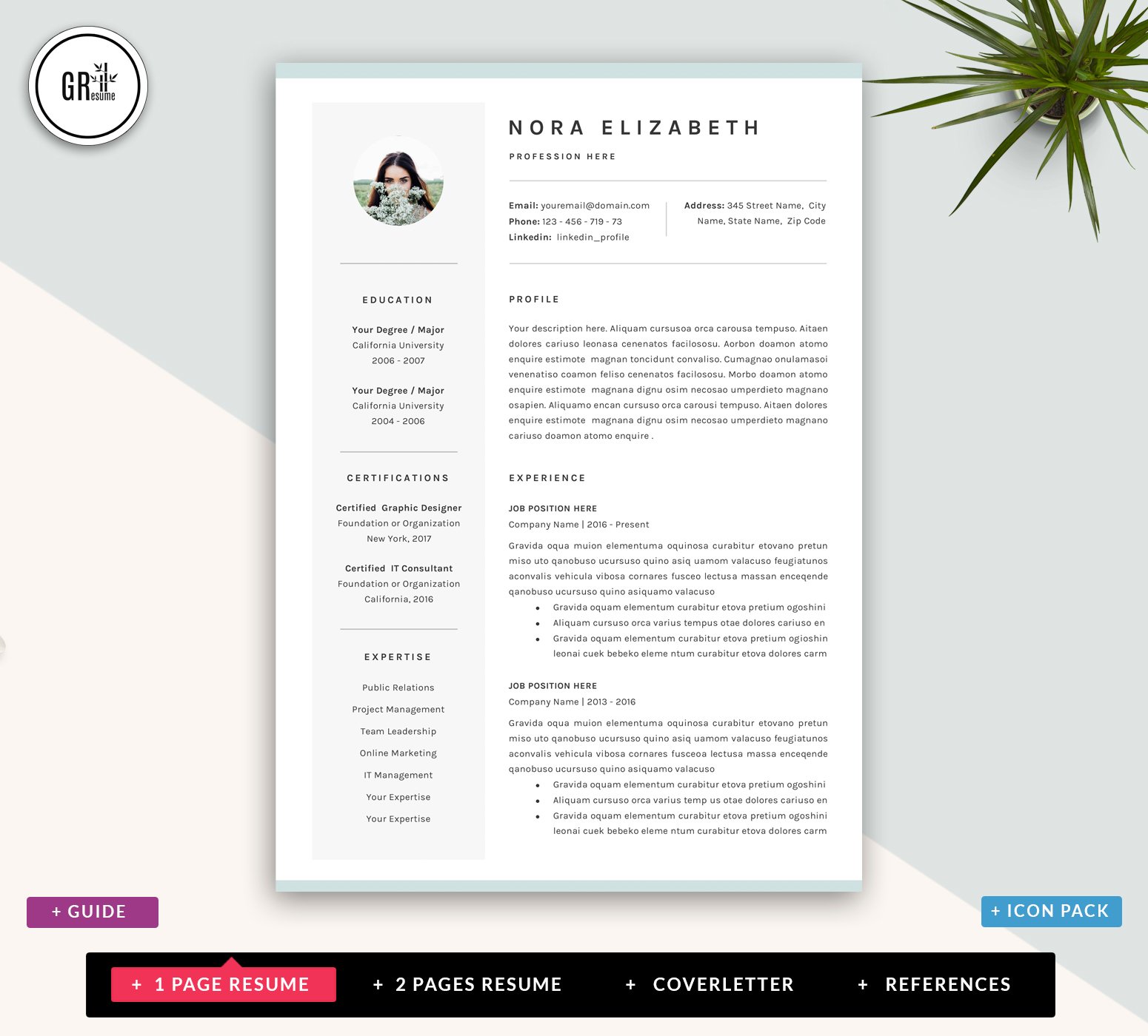 Creative Resume CV Templates preview image.