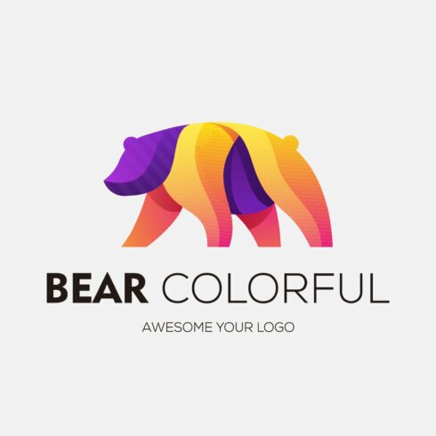 bear logo design gradient colorful cover image.