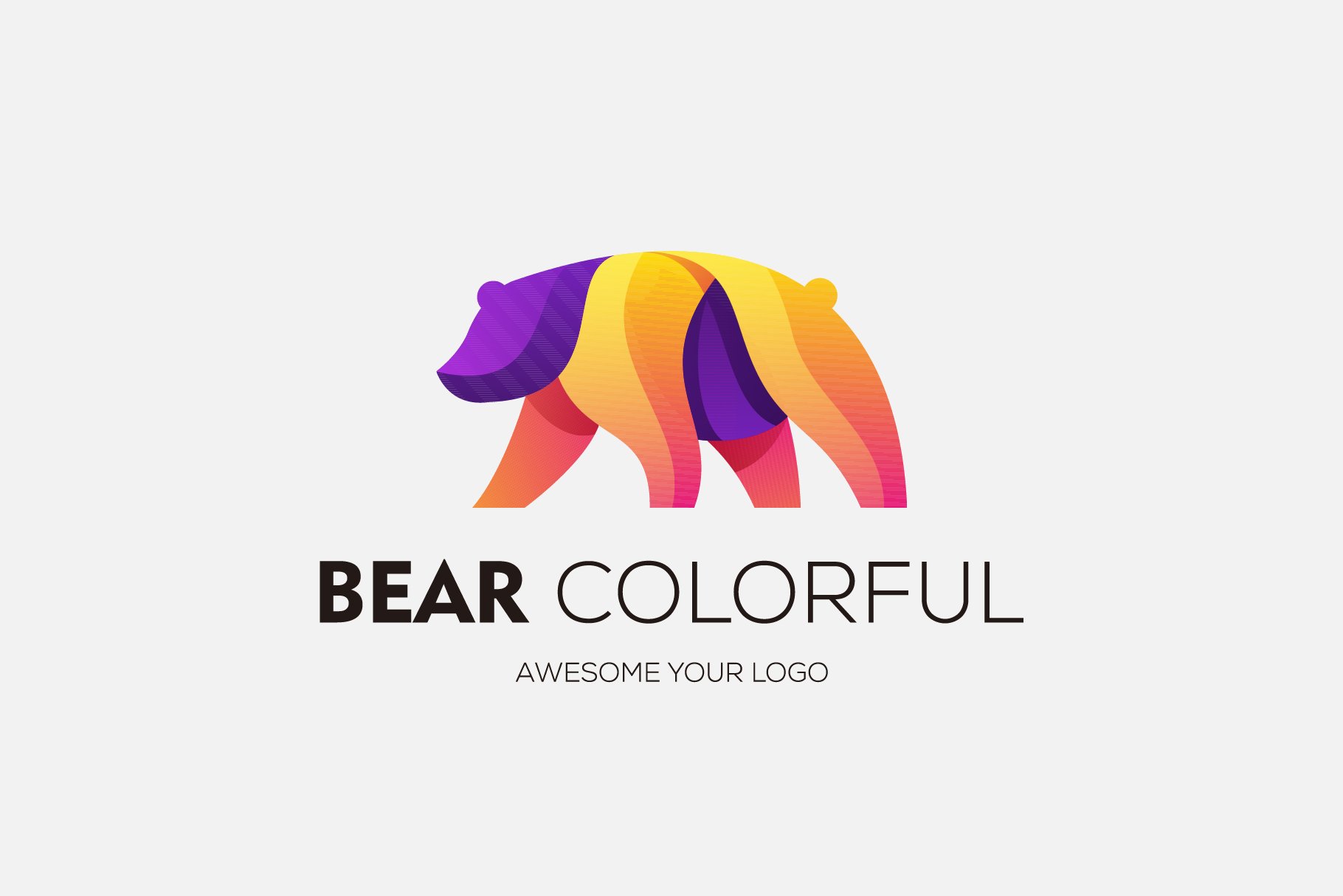 bear logo design gradient colorful cover image.