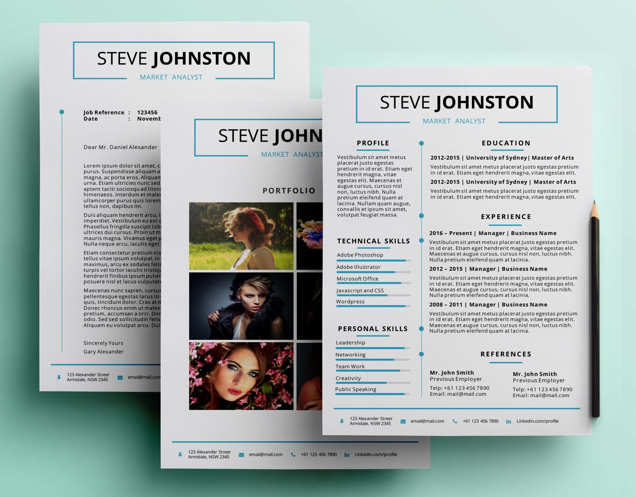 Printable pptx resume pack – MasterBundles