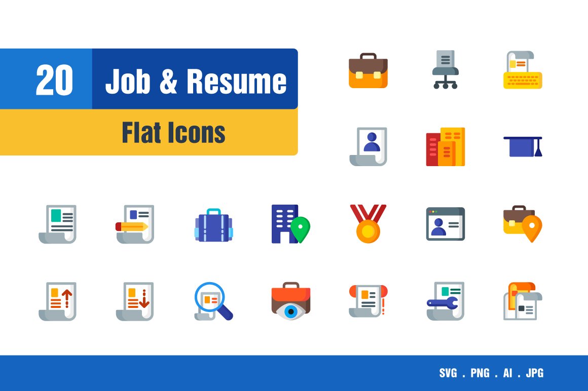 Job & Resume Icons cover image.