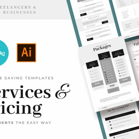 Services & Pricing Guide Templates cover image.