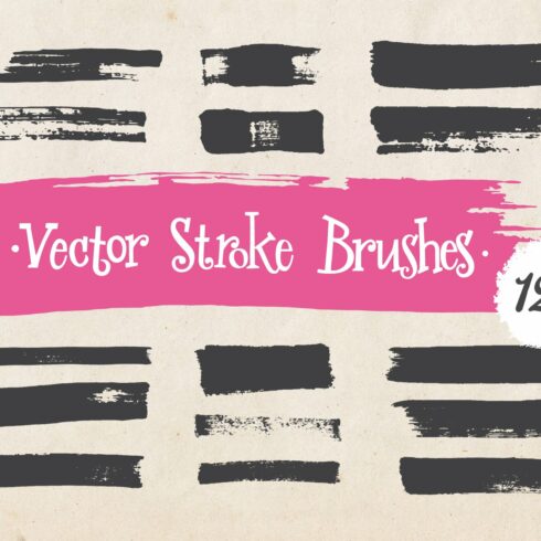Vector stroke brushes cover image.