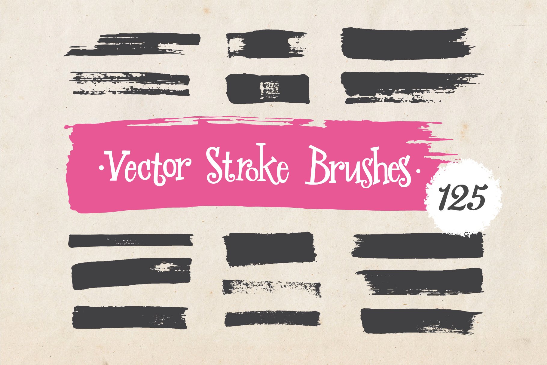 Vector stroke brushes cover image.