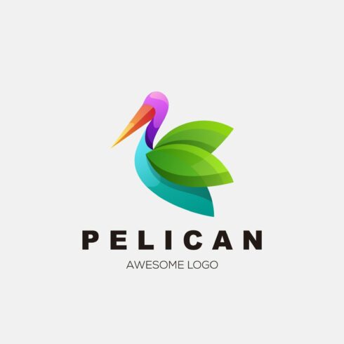 pelican logo gradient design templat cover image.