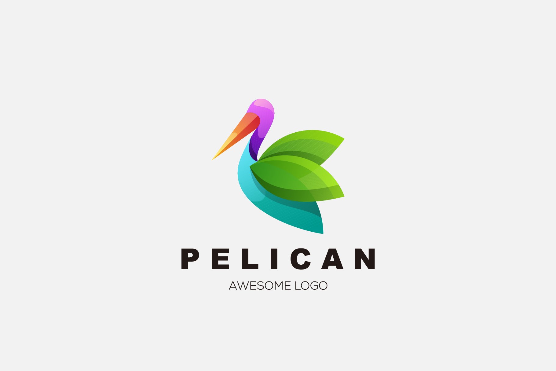 pelican logo gradient design templat cover image.