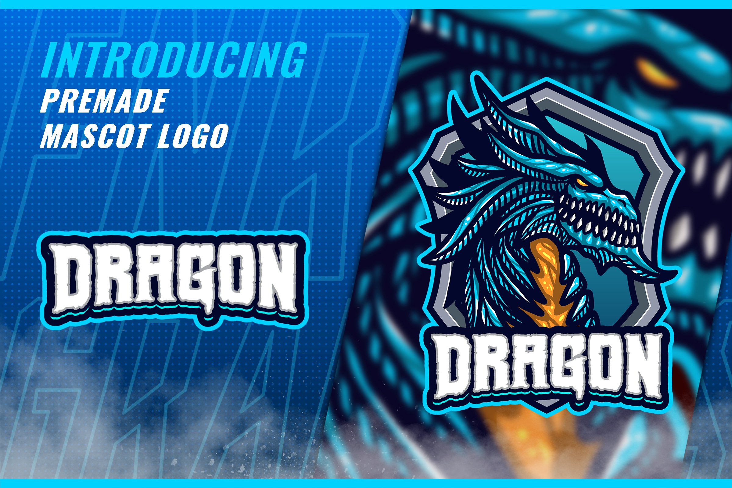 Blue Dragon - Mascot Esport Logo Tem cover image.