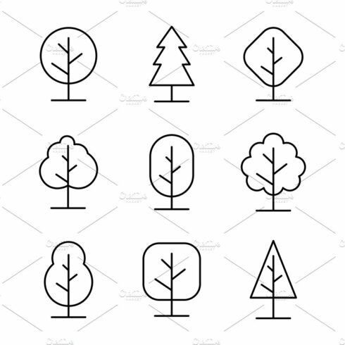 Tree icon outline cover image.