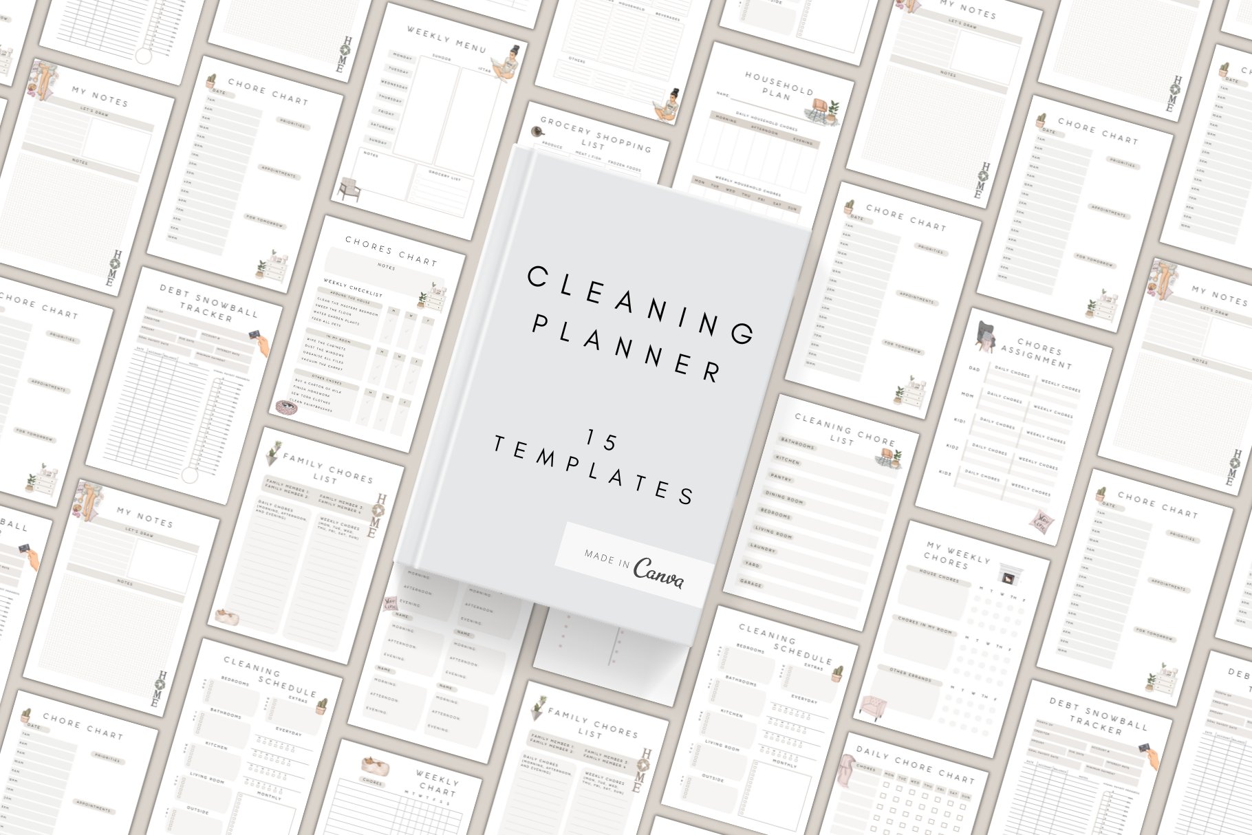 Printable Cleaning Planner & Tracker cover image.