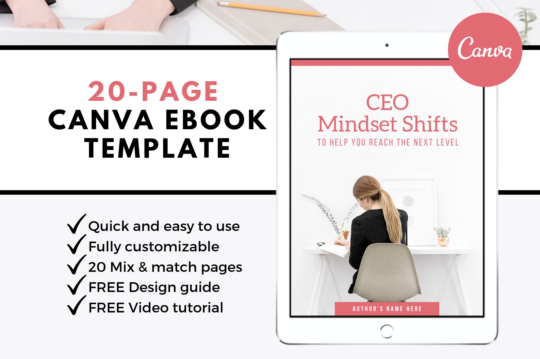 Canva E-book Template | 40+ Pages preview image.