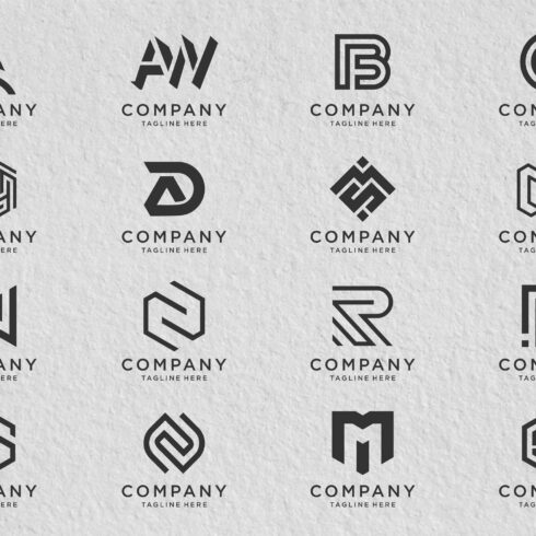 Set of monogram logo design. PART 4 cover image.
