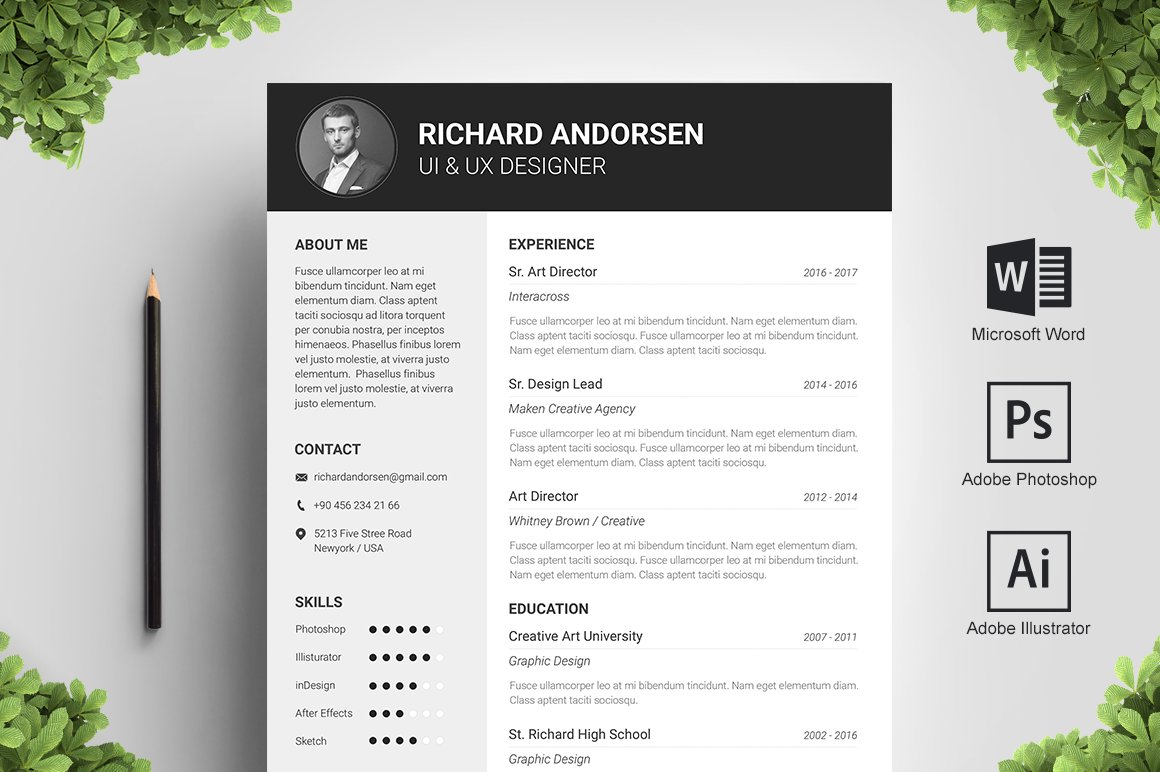 Block Resume Template cover image.