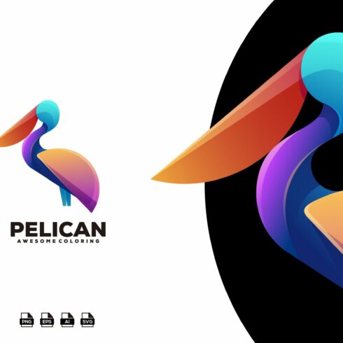 Pelican bird gradient logo cover image.