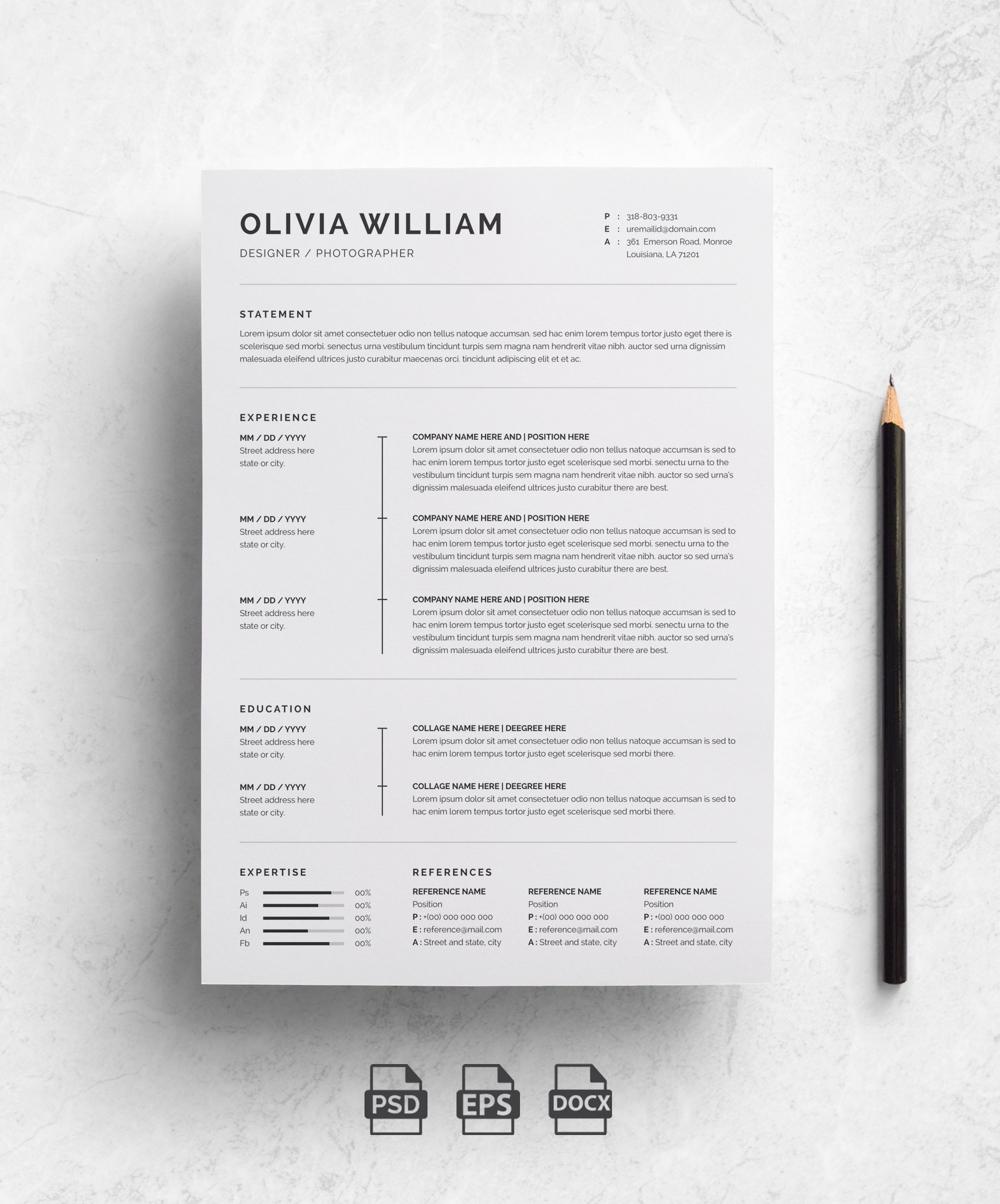 Clean Resume cover image.