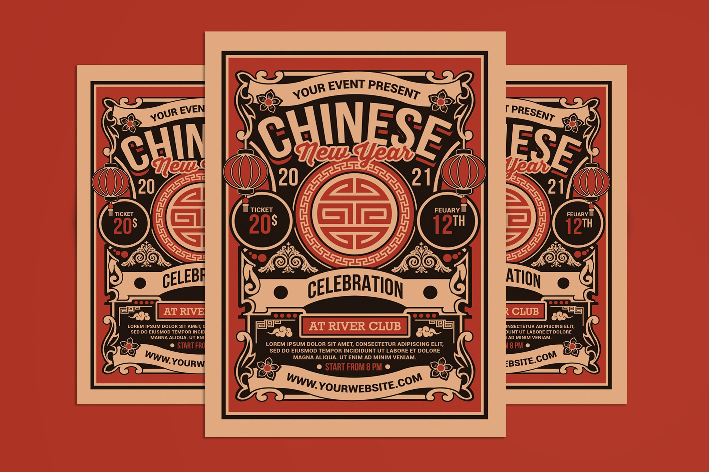 Chinese New Year Celebration Flyer cover image.