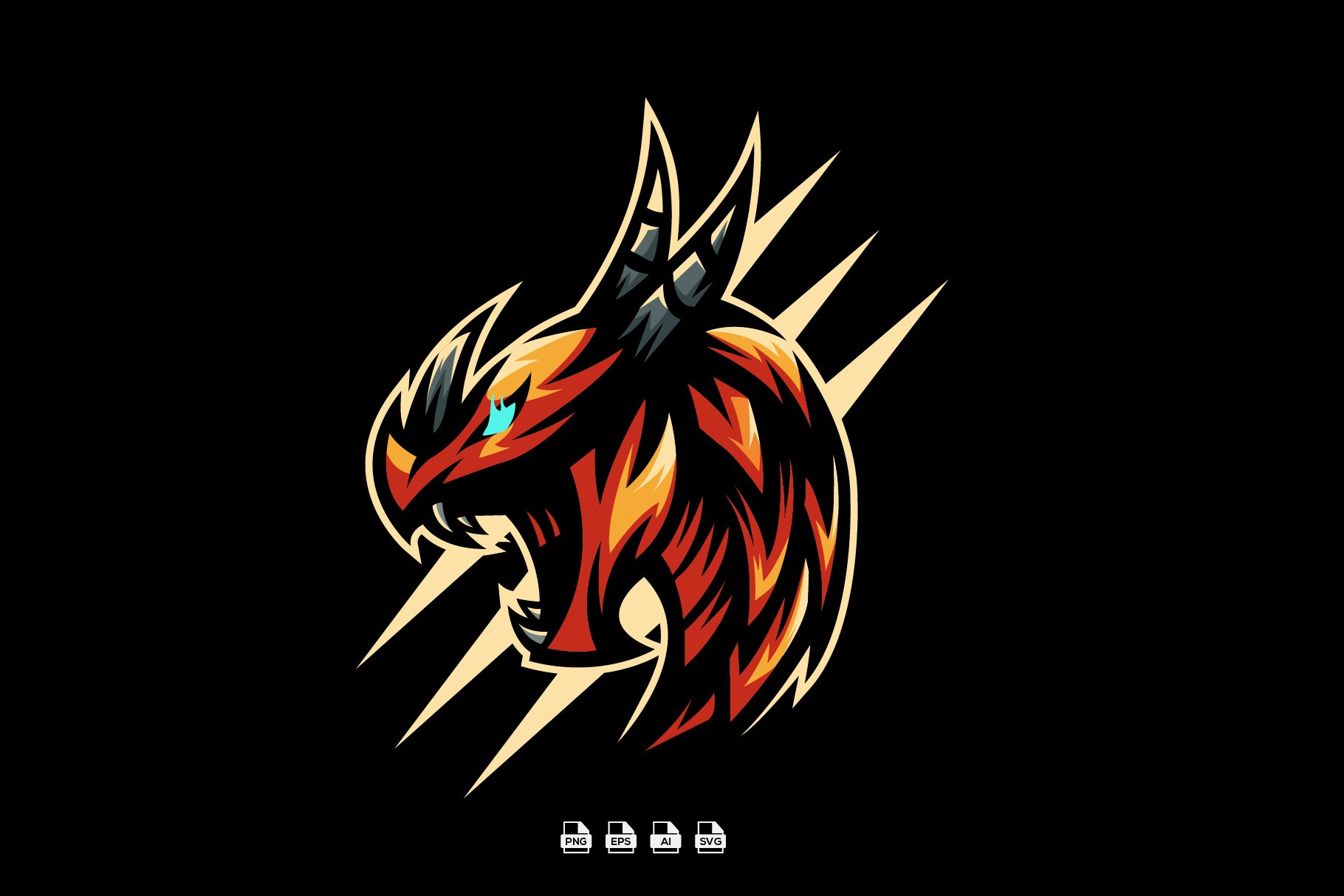 Dragon illustration mascot logo – MasterBundles