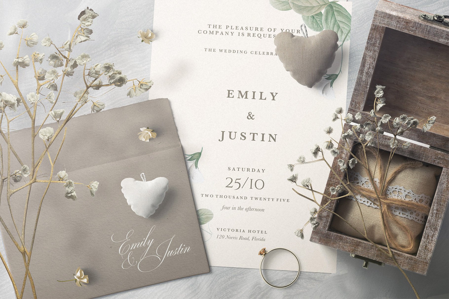 40 Minimalist Floral Wedding Cards preview image.