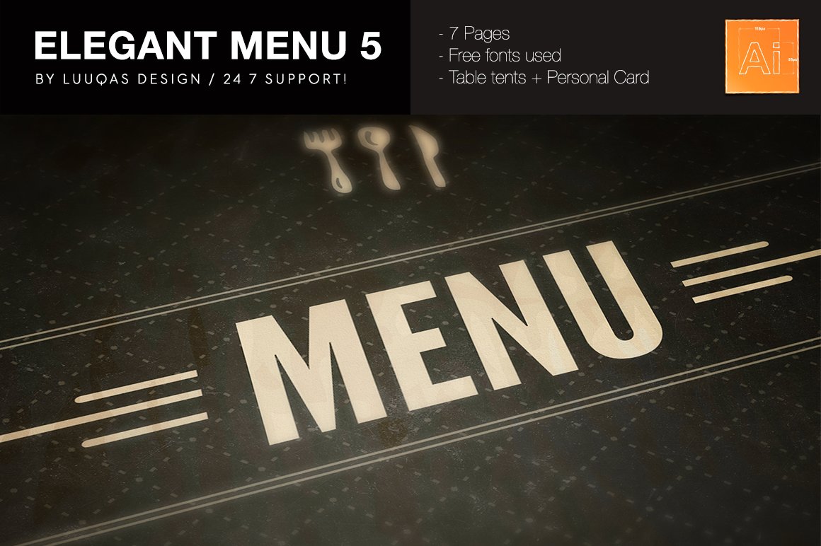 Elegant Food Menu 5 preview image.