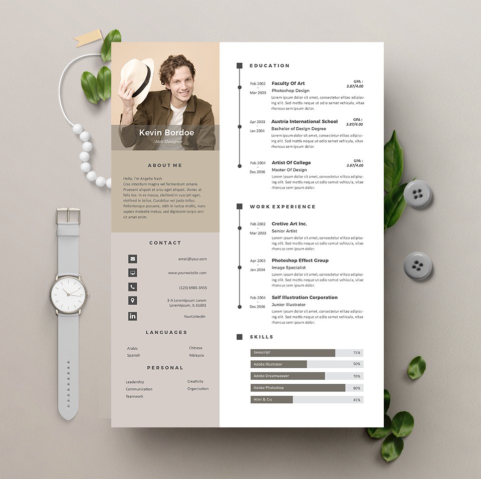 Vol.28 Resume & CV Template preview image.