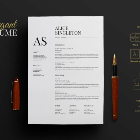 Elegant Resume cover image.