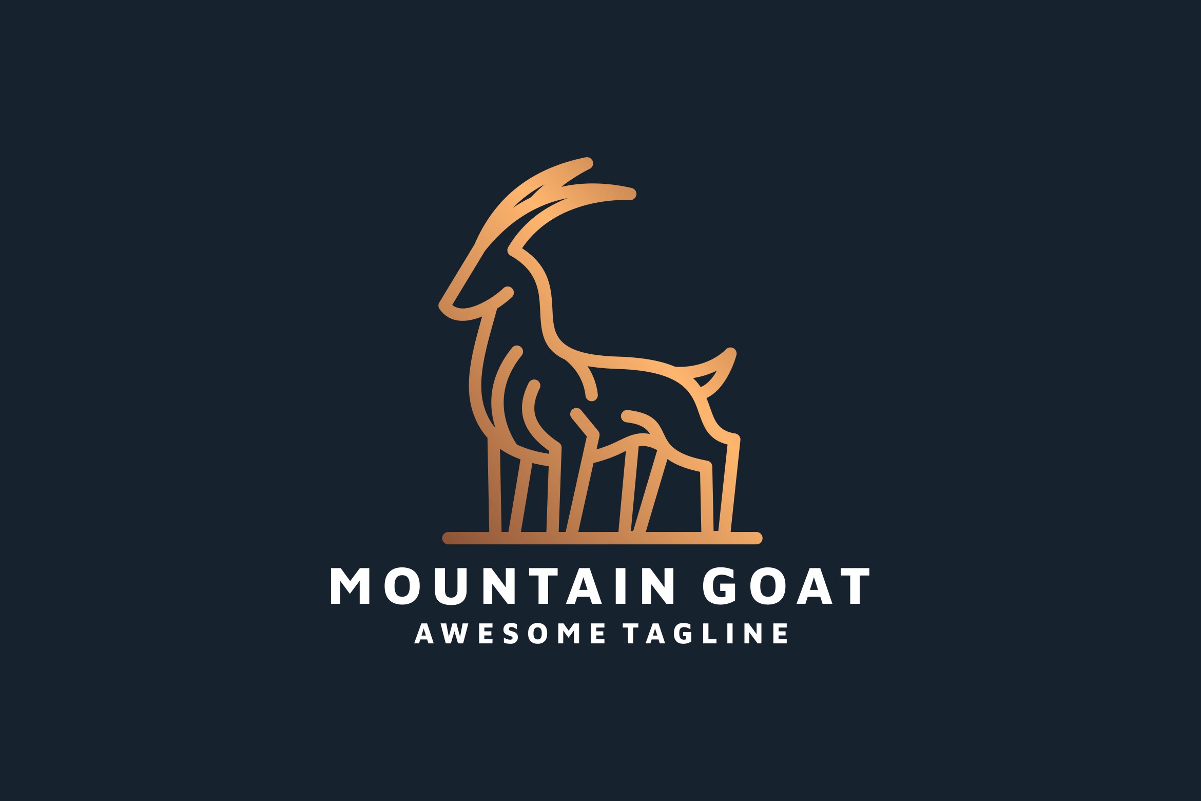 MOUNTAIN GOAT LINE ART LOGO TEMPLATE cover image.