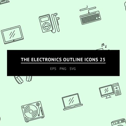 The Electronics Outline Icons 25 cover image.