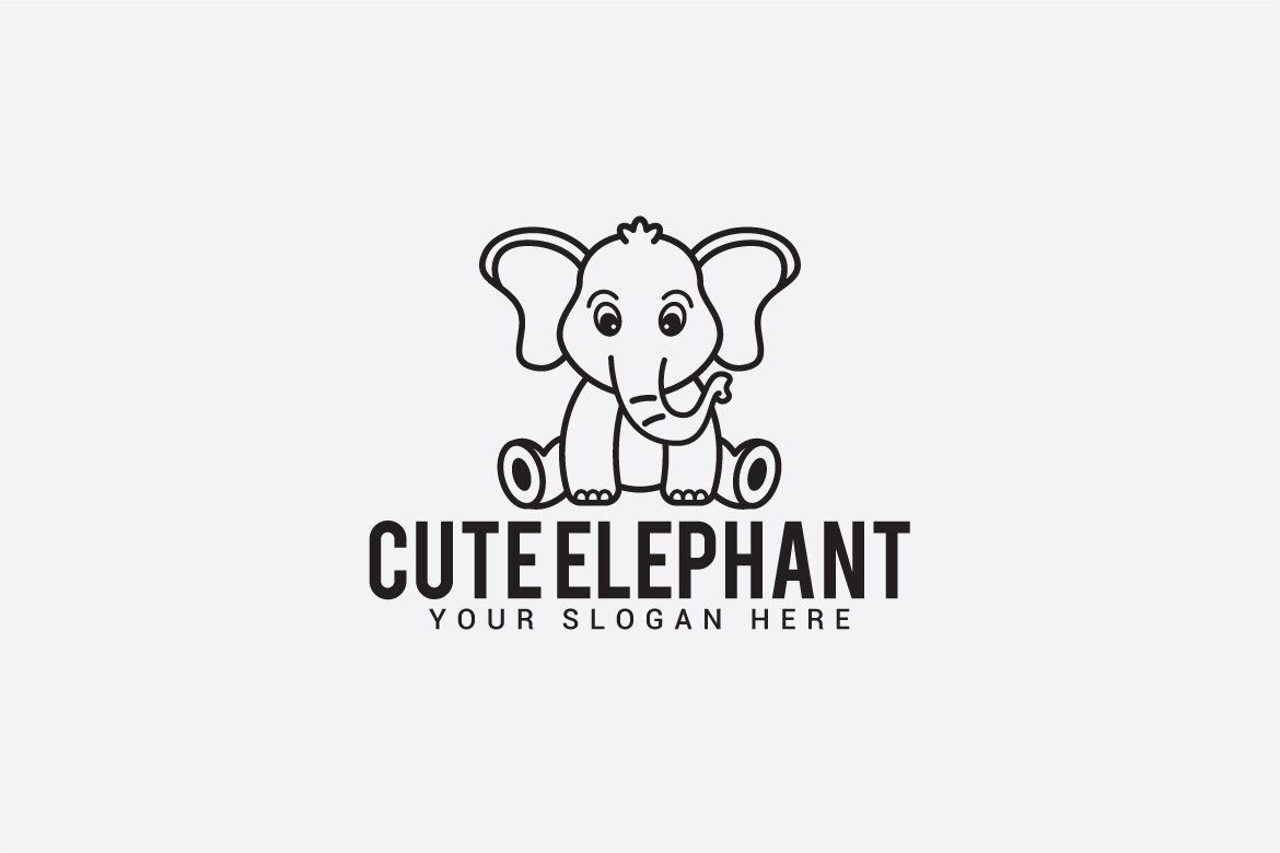 cute elephant logo preview image.