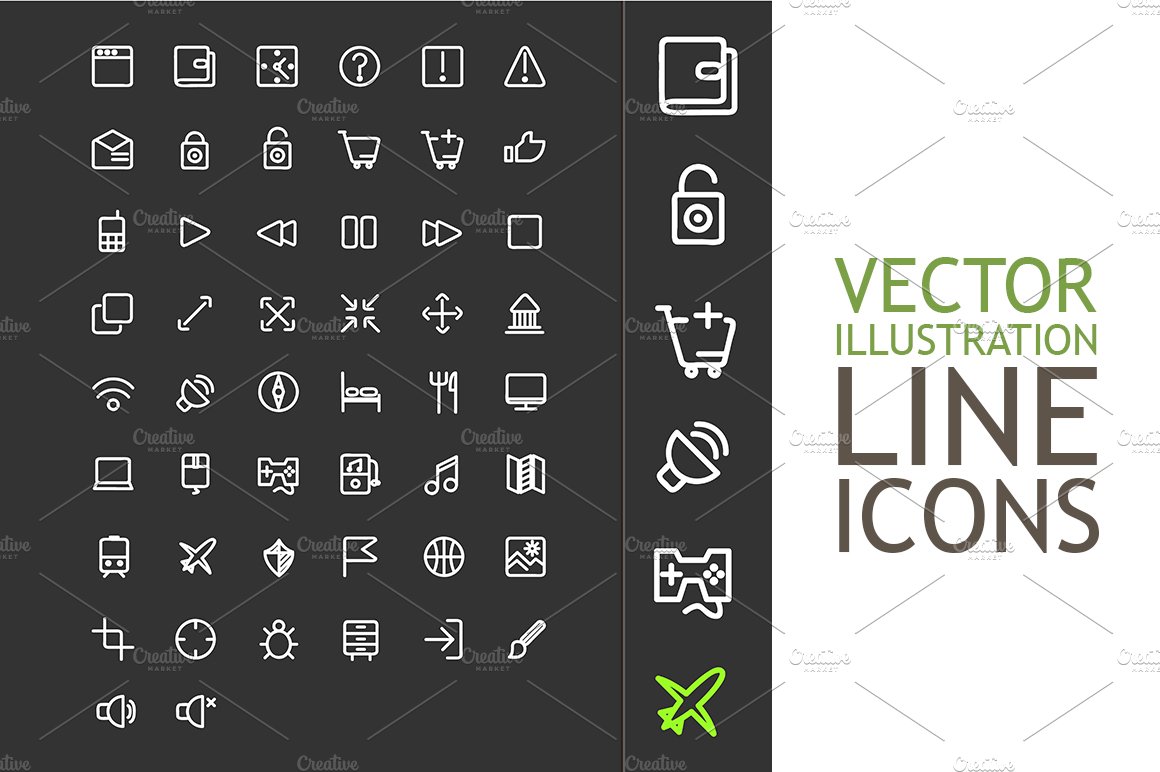 Line Icons For Applications And Web preview image.