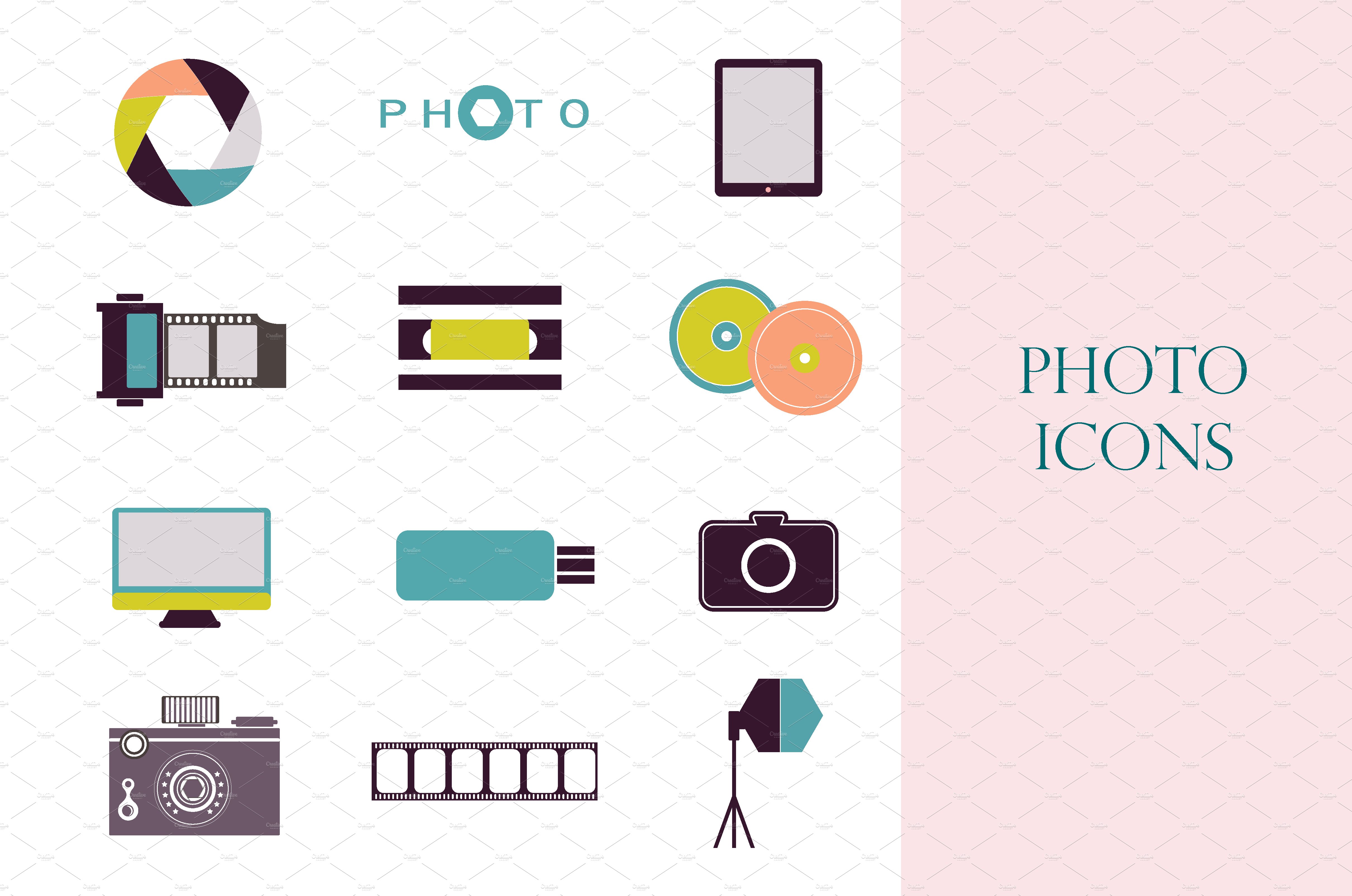 Photography vintage retro icons cover image.