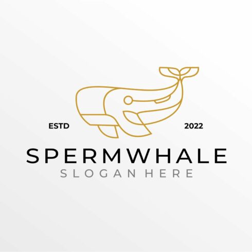 Geometric Lineart Sperm Whale Logo cover image.