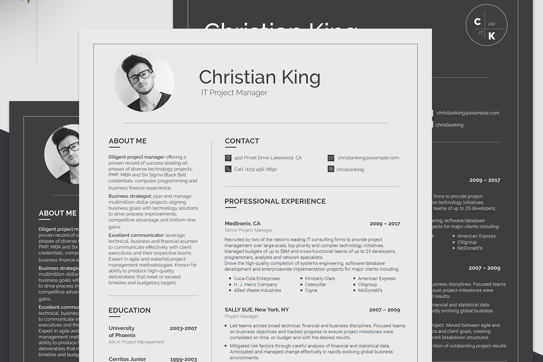Printable Resume for Project Manager cover image.