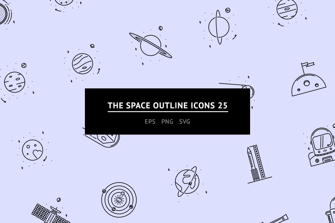 The Space Outline Icons 25 cover image.