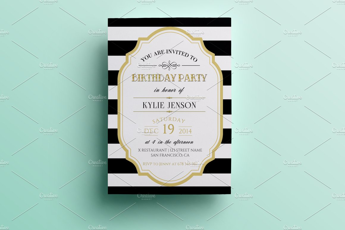 Birthday party invitation cover image.