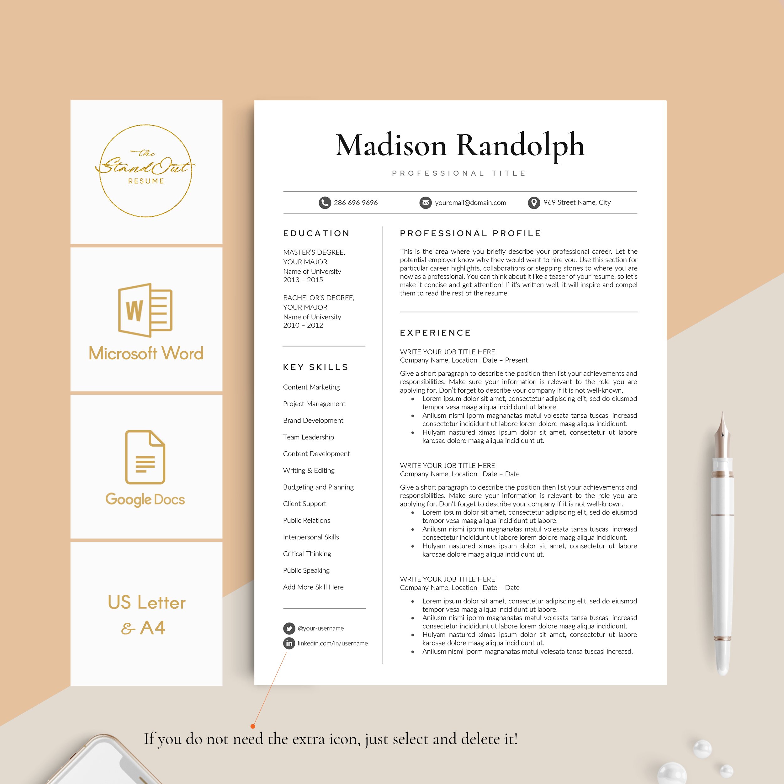 Resume/CV Template - MADISON preview image.
