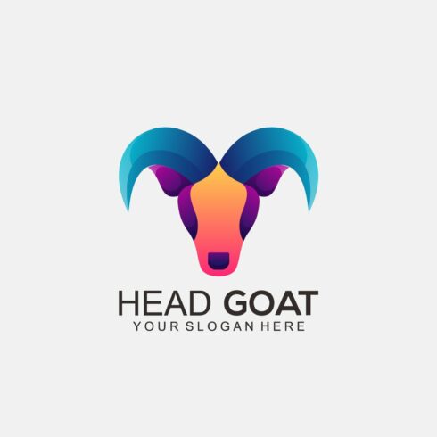 head goat design vector colorful cover image.