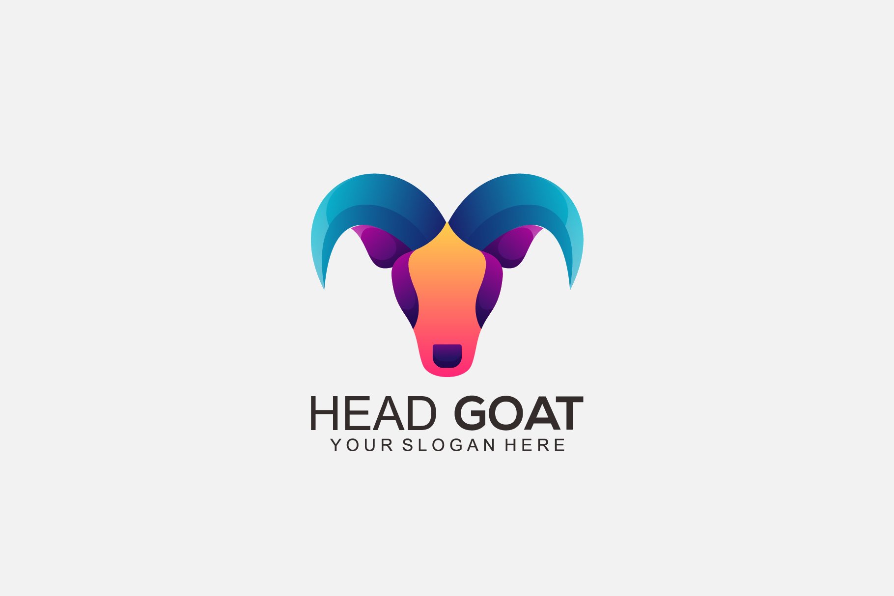 head goat design vector colorful cover image.