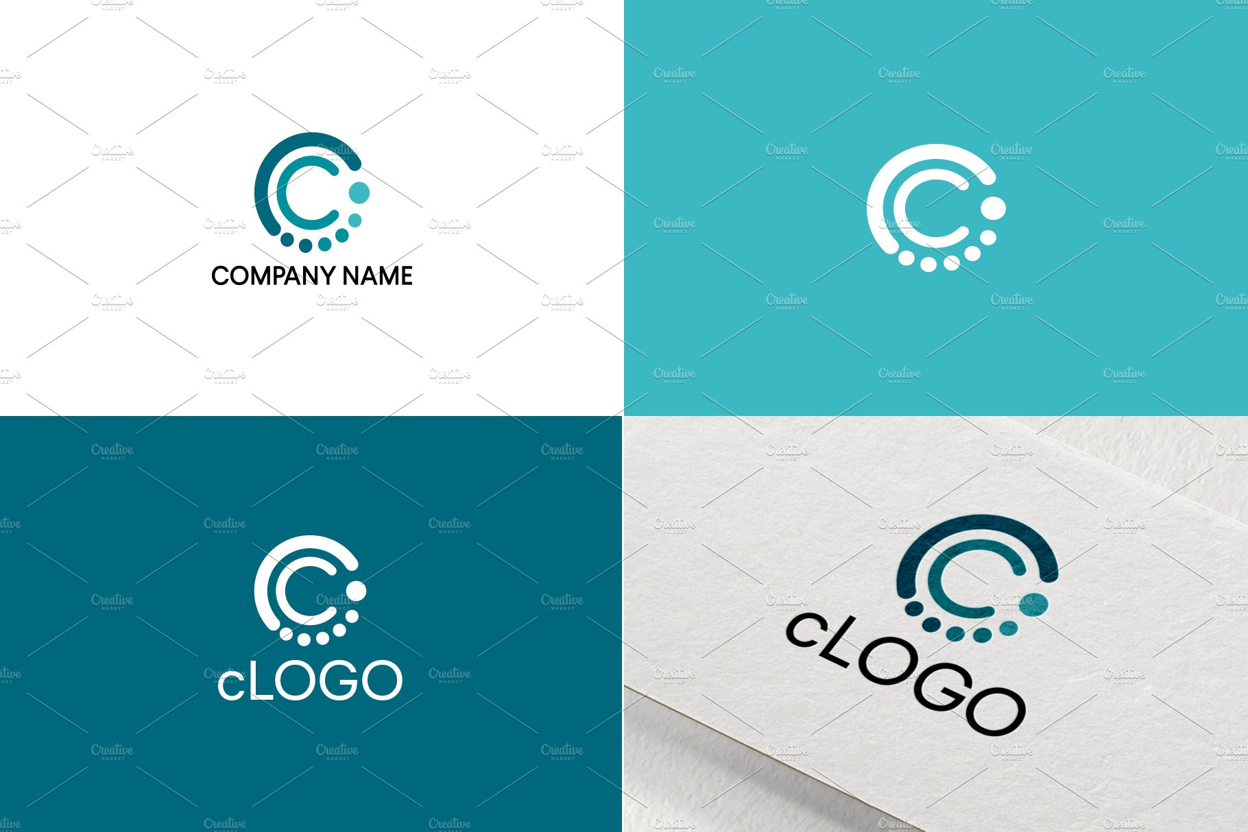 Letter C logo design preview image.