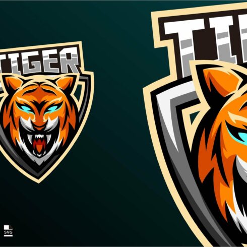 Tiger mascot esport gaming logo cover image.
