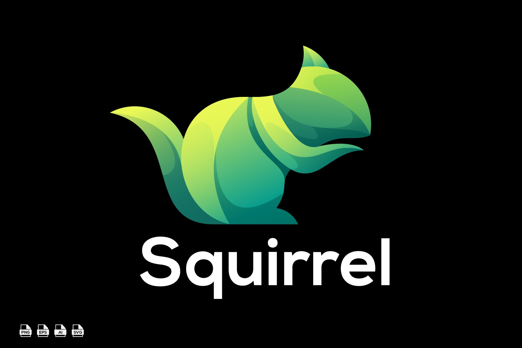 Squirrel gradient design logo cover image.