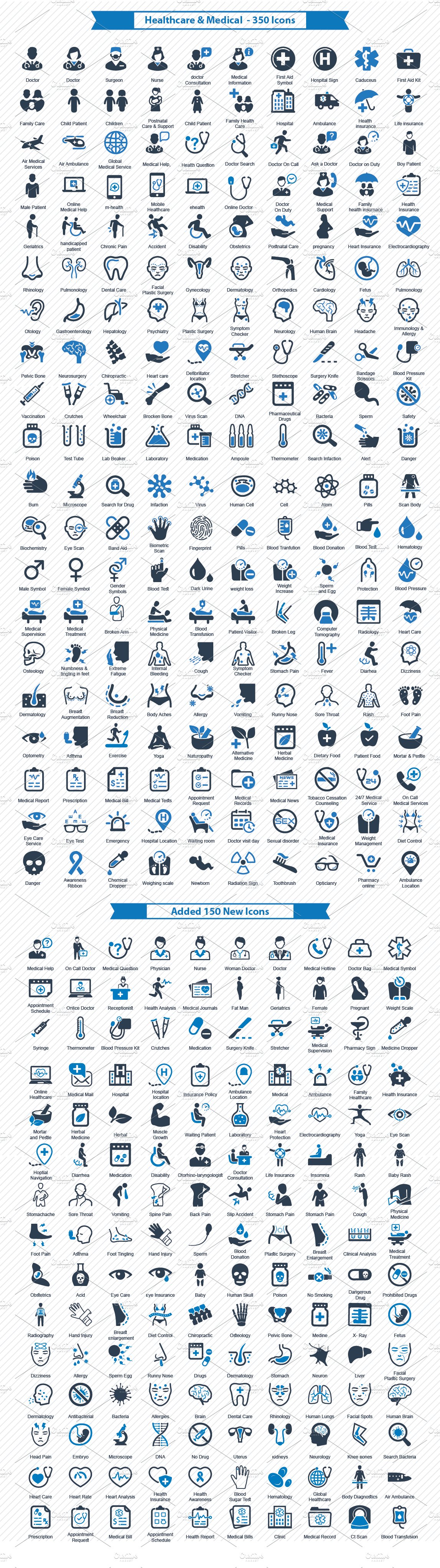 Health care & Medical Icons preview image.