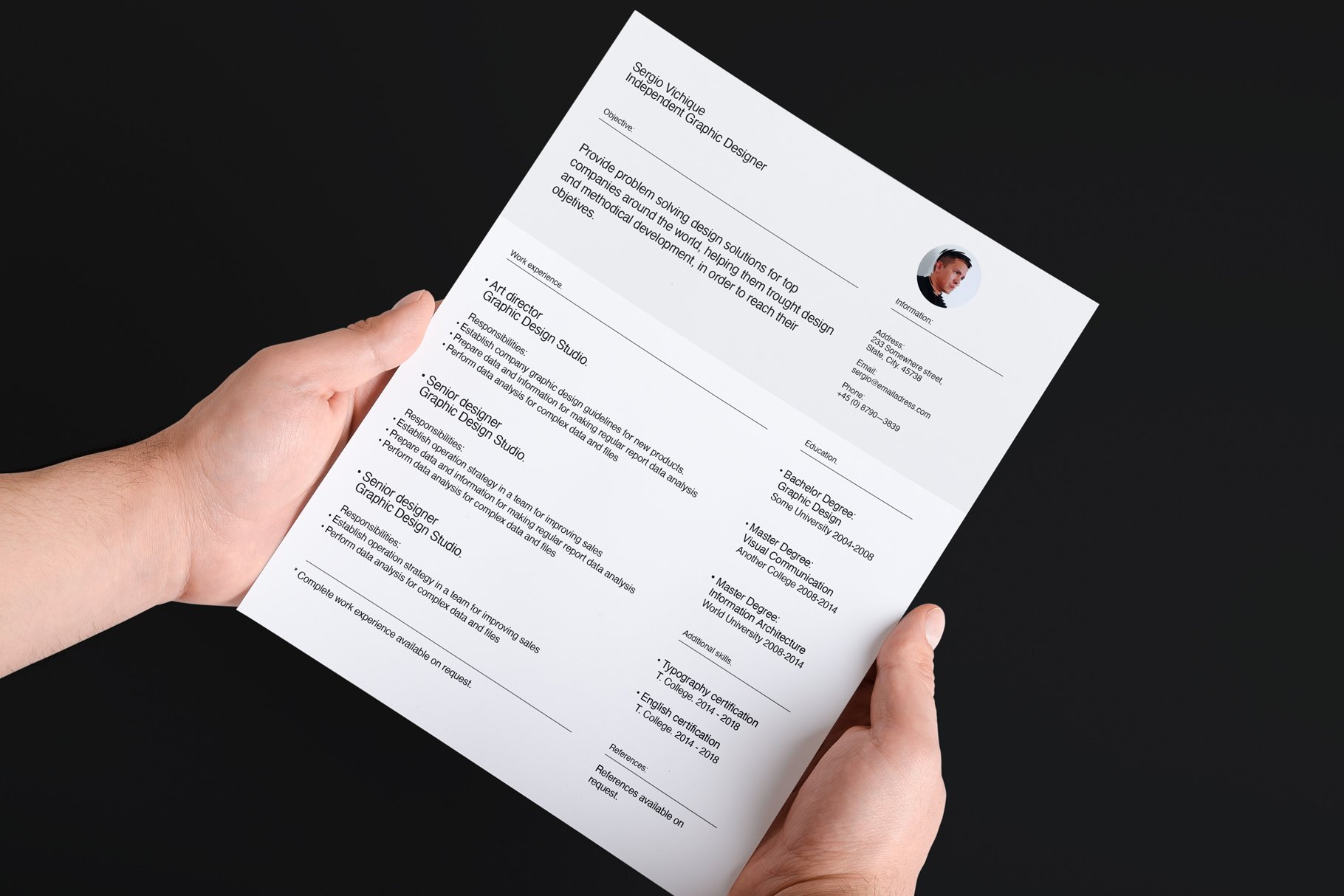 Minimal CV, letterhead & card bundle preview image.