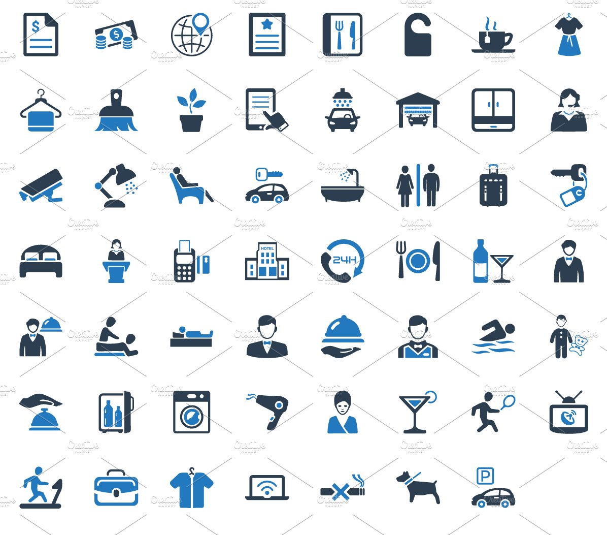 Hotel Services & Facilities Icons preview image.