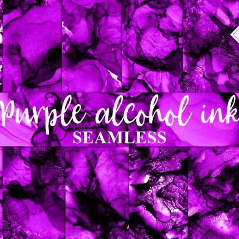 Seamless Purple Alcohol Ink Textures cover image.